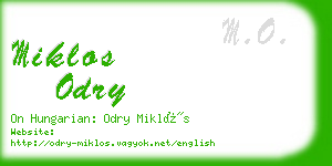 miklos odry business card